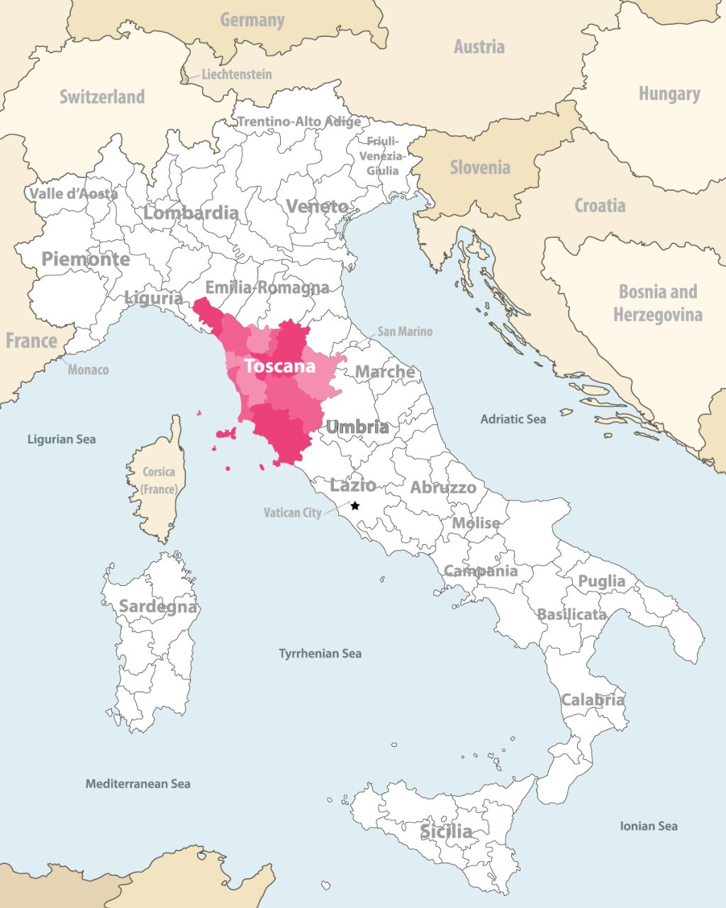 Toscana map