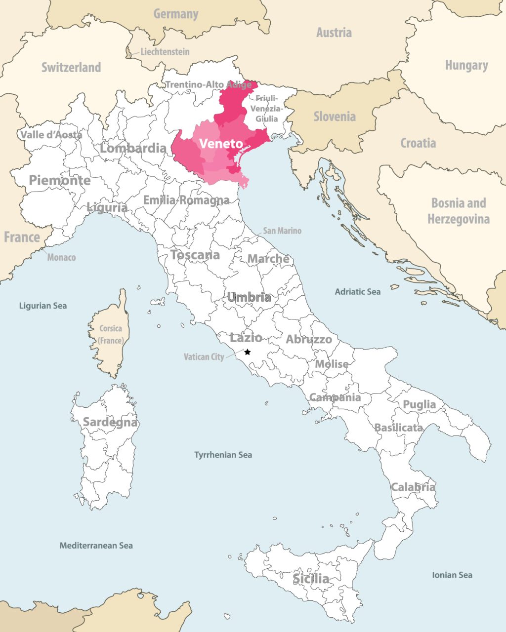 Veneto region map
